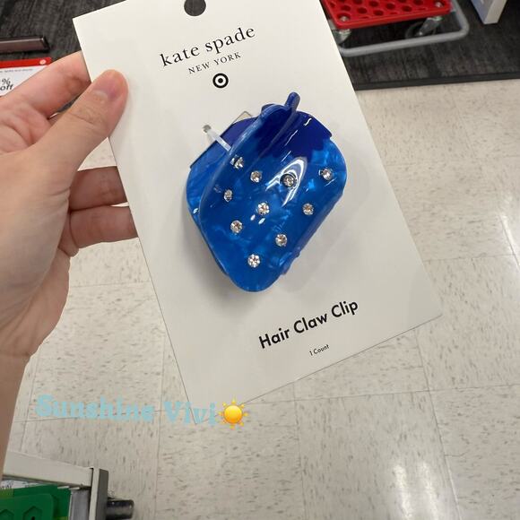 NWT Strawberry Hair Claw Clip kate spade new york x Target Blue SHIP FAST - Picture 3 of 3